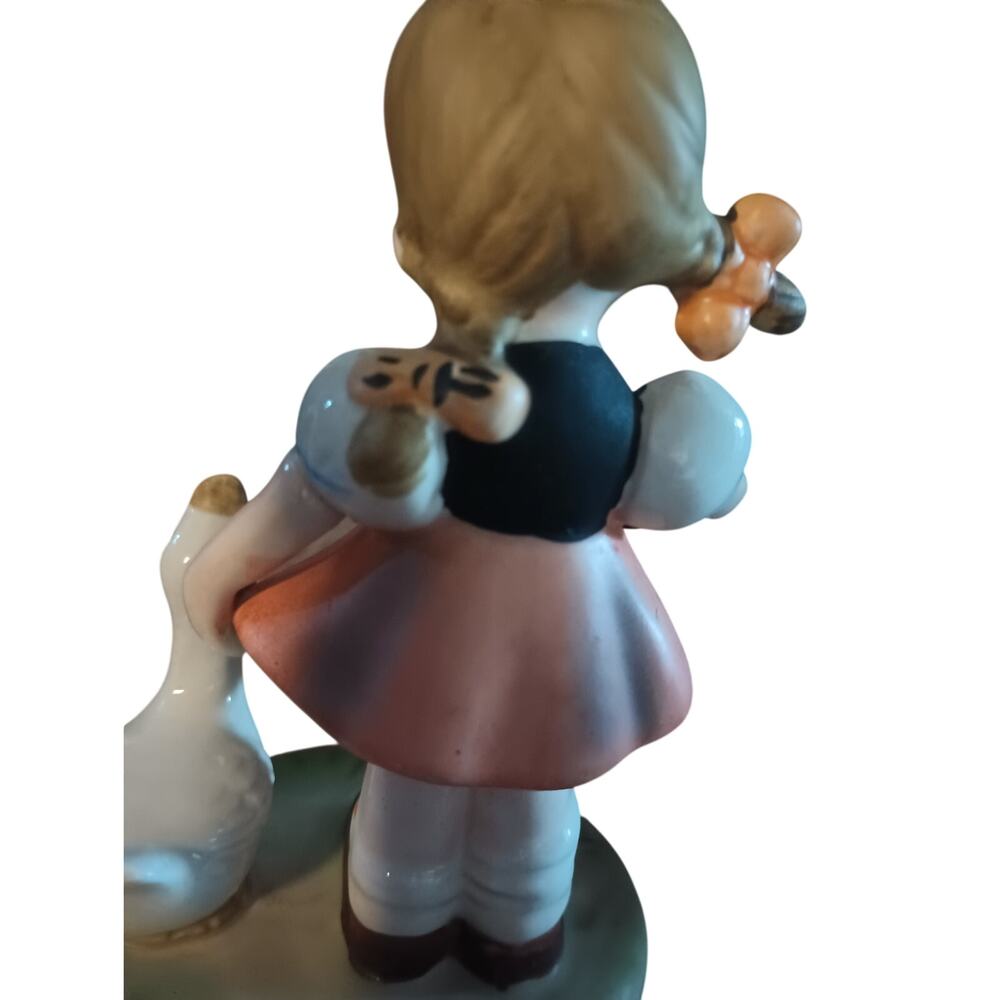 Vintage Flambro Little Girl with Goose Figurine - Picture 3 of 3